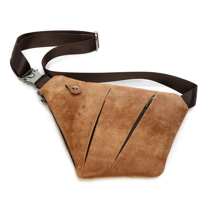 Men's Urban Geometric Leather Crossbody Bag