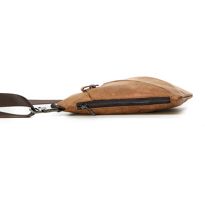 Men's Urban Geometric Leather Crossbody Bag