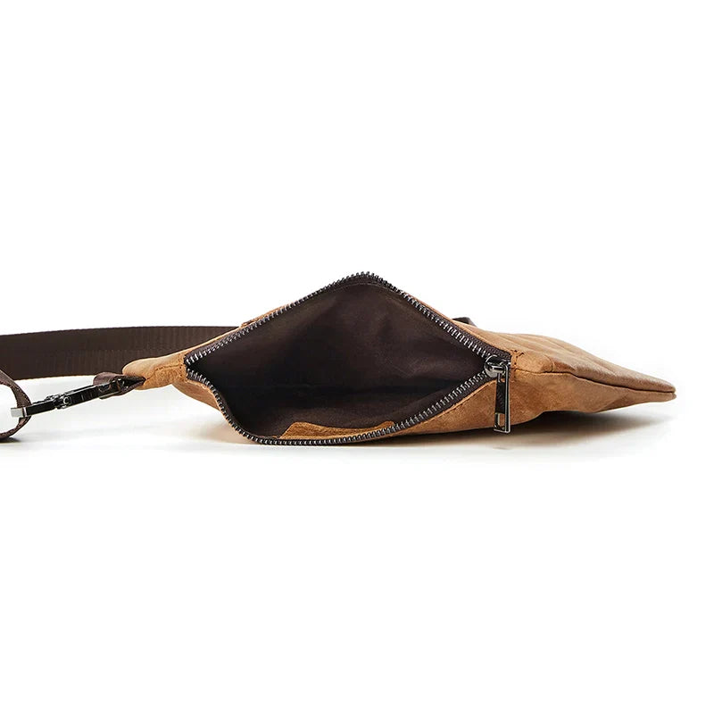 Men's Urban Geometric Leather Crossbody Bag