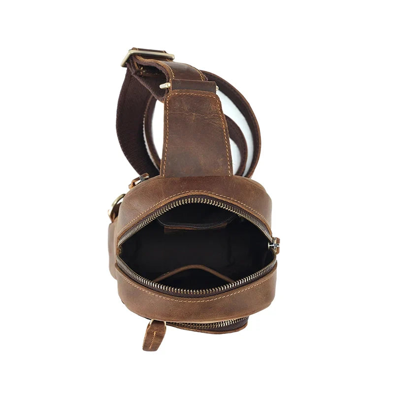 Olive | Men's Heritage Travel Leather Crossbody Bag