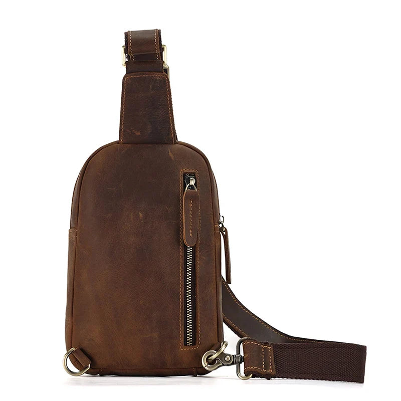 Olive | Men's Heritage Travel Leather Crossbody Bag
