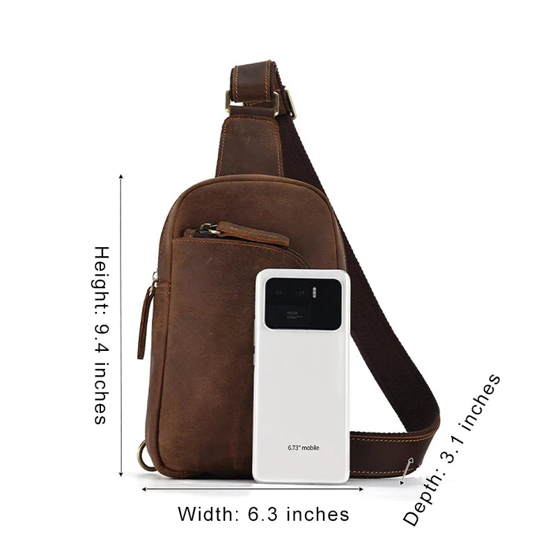 Olive | Men's Heritage Travel Leather Crossbody Bag