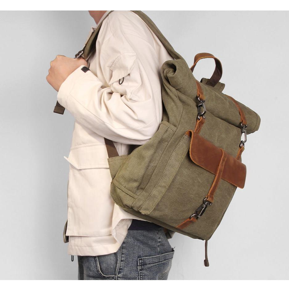 Benjamin | Men's Large Canvas Laptop Travel Backpack