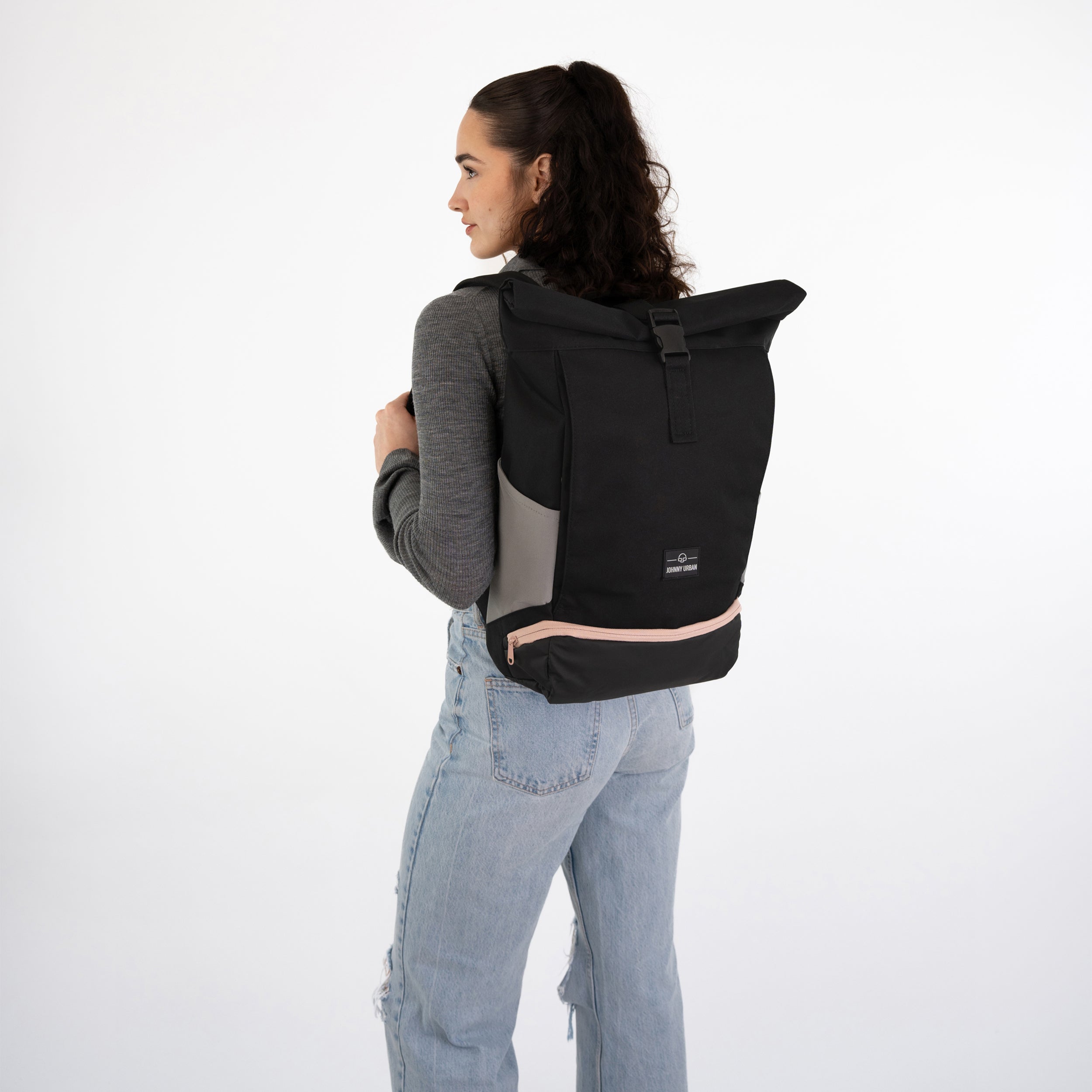 Versatile Roll Top Backpack for Work Travel with 16 Inch Laptop Fit