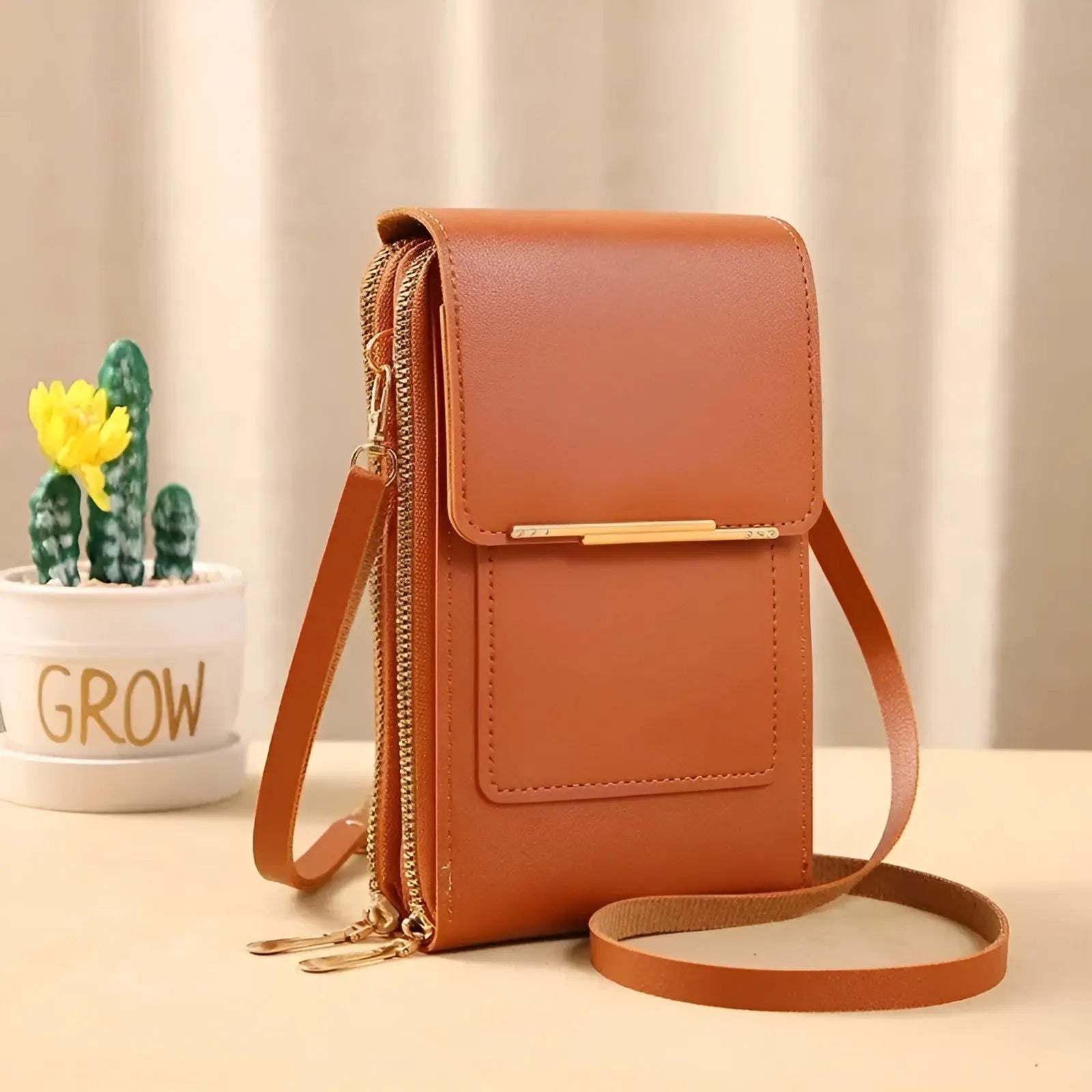 Compact Anti-Theft Shoulder Bag with RFID and Organised Storage