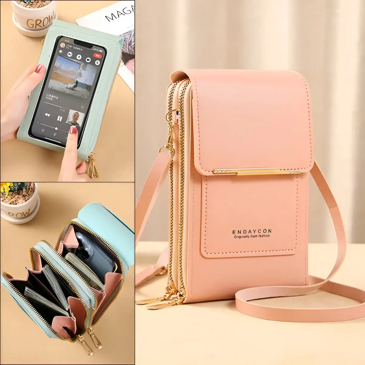Compact Anti-Theft Shoulder Bag with RFID and Organised Storage