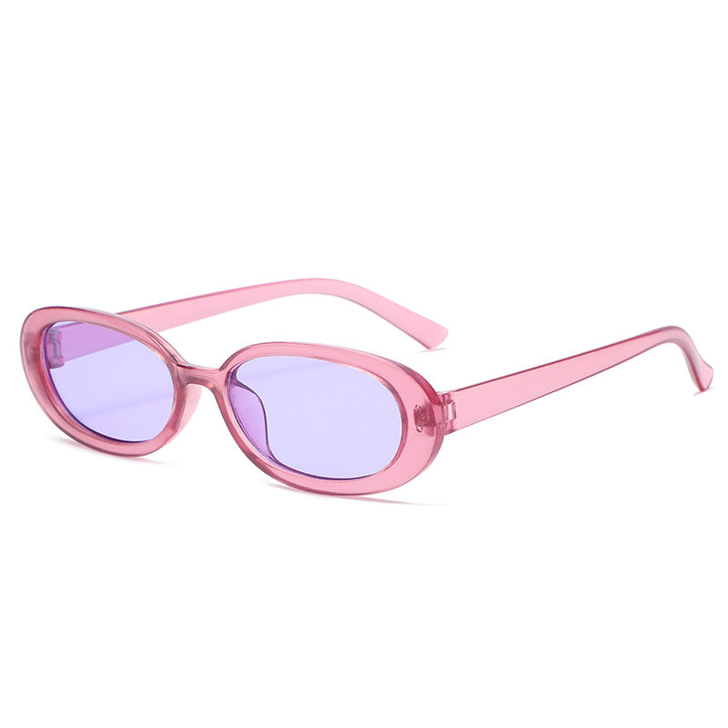 New Retro Oval Small Frame Sunglasses Men And Women Trend Simple Sunglasses Cross-Border Street Shooting Glasses