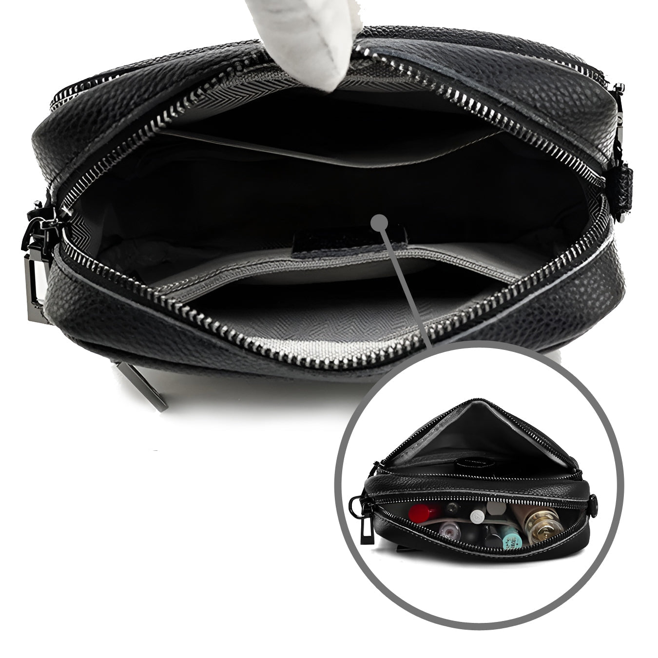 Sophia | Chic Leather Crossbody Camera Bag with Guitar Strap