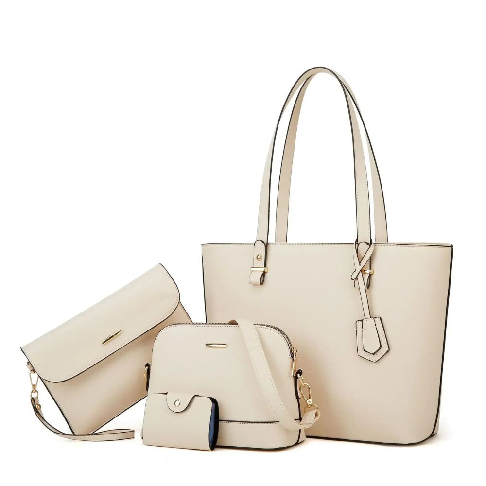 Aria | 4-Piece Women's Classic PU Leather Crossbody Handbag Set