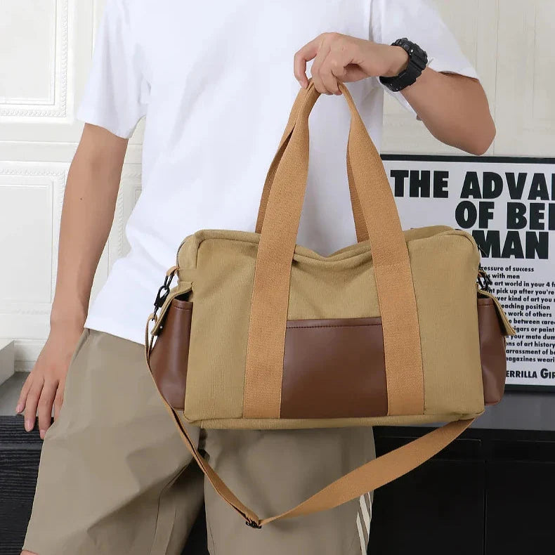 Noah | Men's Vintage Canvas Large Travel Crossbody Messenger Tote Bag