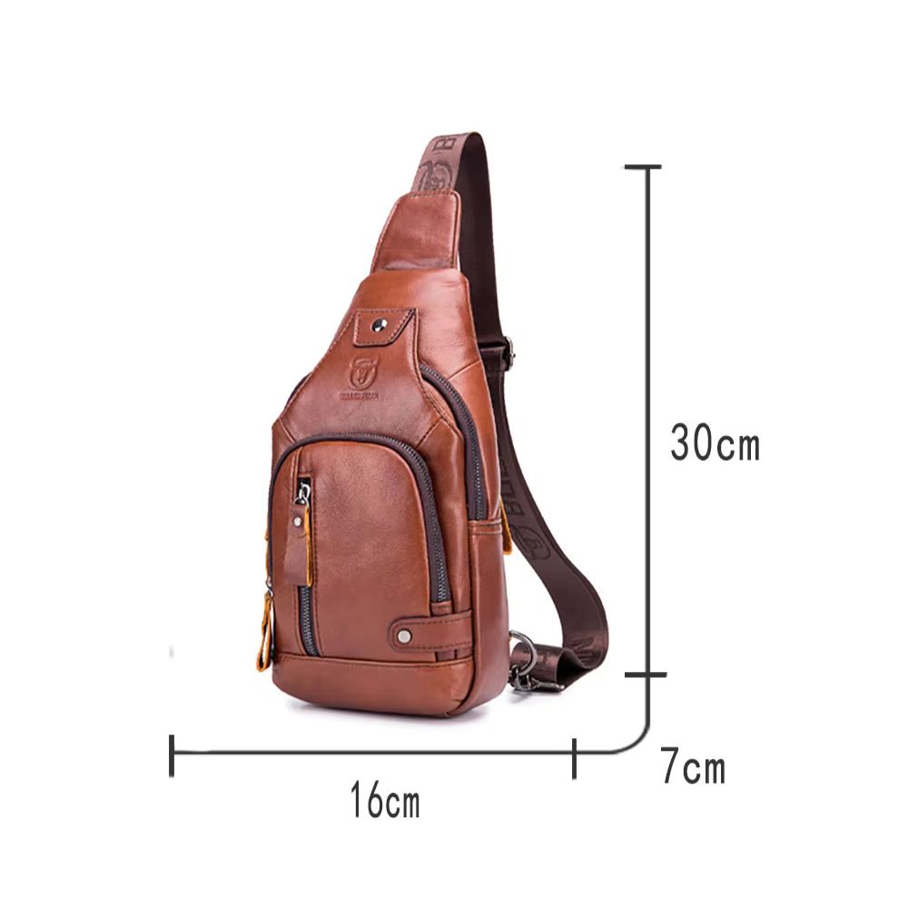 Orion | Men's Genuine Leather USB Crossbody Travel Bag