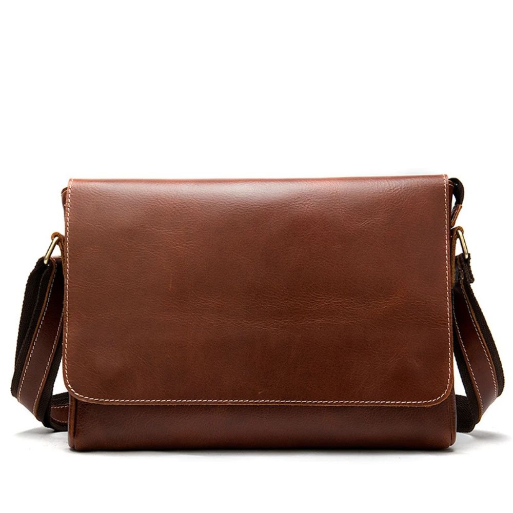 James | Men's Vintage Leather Large Crossbody Messenger Bag