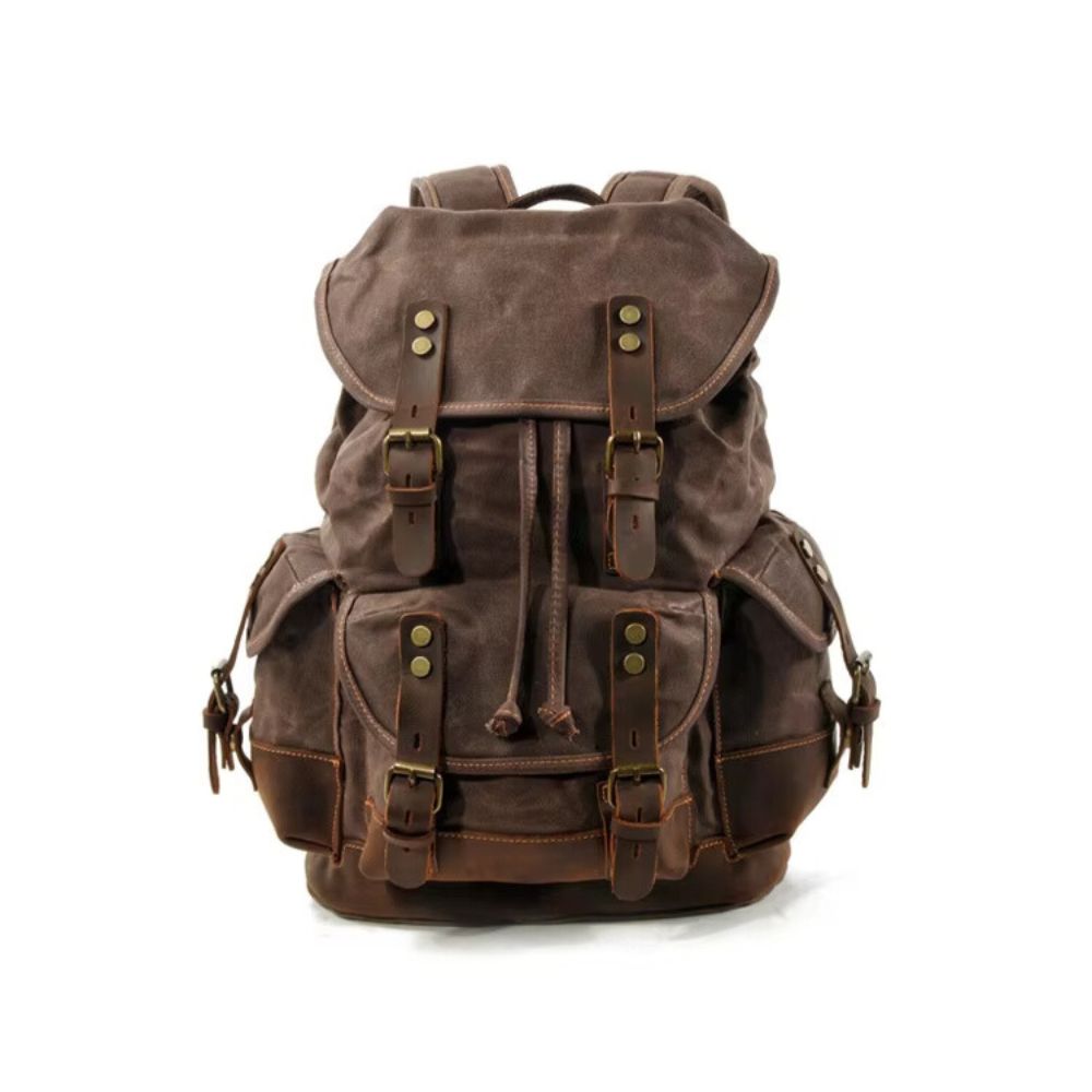 Oliver | Vintage Waxed Canvas Travel Backpack – Waterproof & Durable
