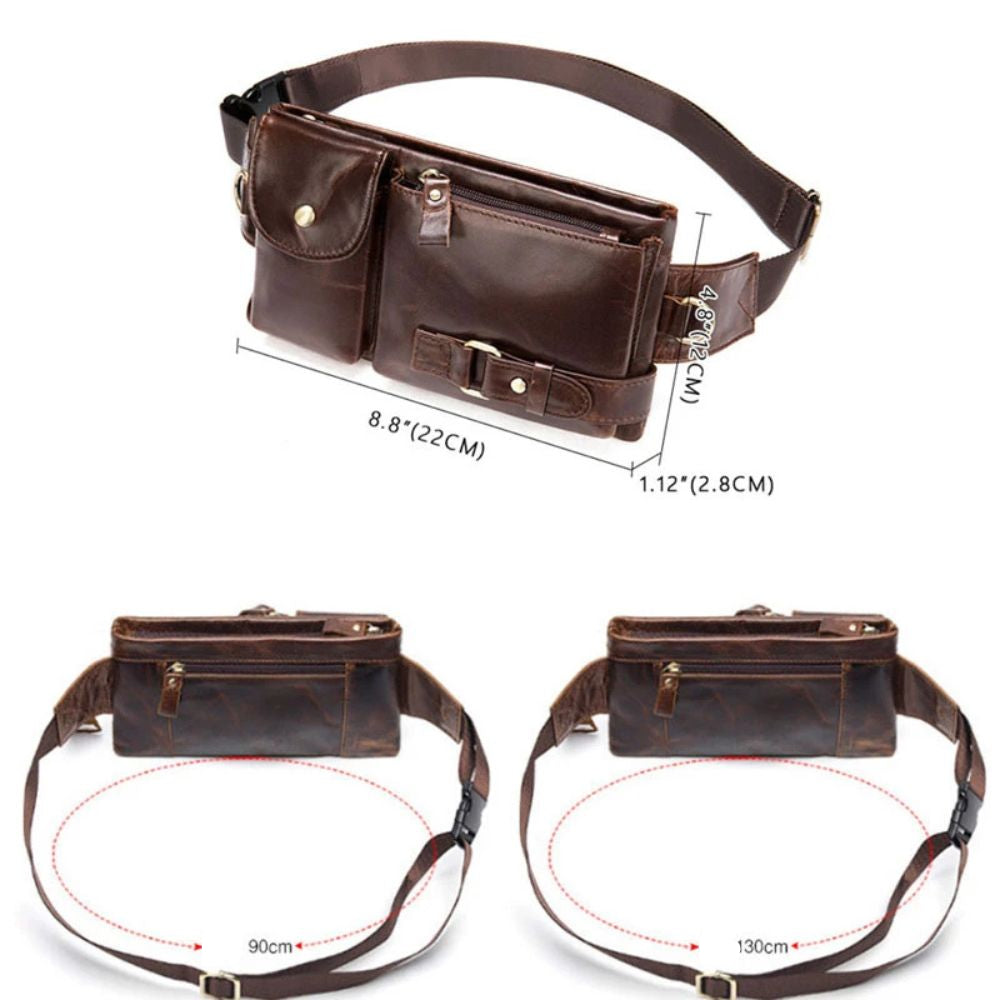 Ryleigh | Men's Leather Travel Fanny Pack Crossbody Bum Bag
