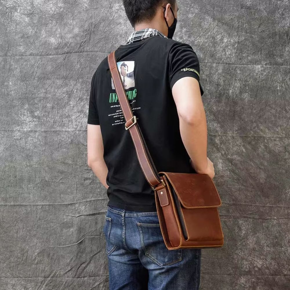 Henry | Men's Vintage Leather Small Satchel Crossbody Bag