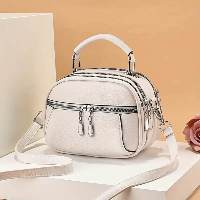 Emma | Women's Small Compact Multi-Zip Crossbody Handbag