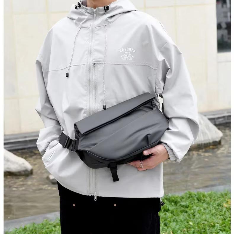 Men's Anti-Theft Expandable Crossbody Messenger Sling Travel Bag