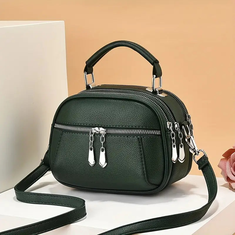 Emma | Women's Small Compact Multi-Zip Crossbody Handbag