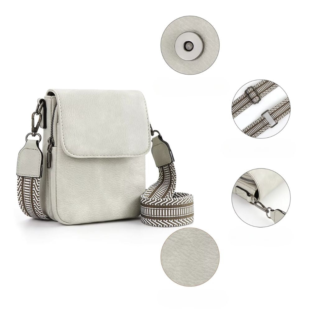 Ivy | Women's Triple-Compartment Leather Mini Phone Crossbody Bag