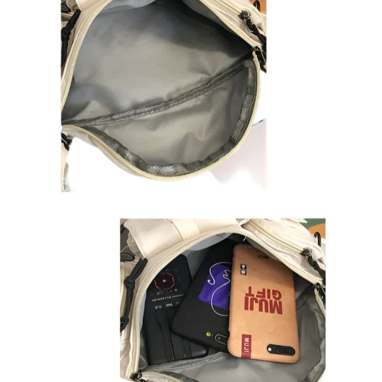 Bella | Women's Cream Multi-Pocket Crossbody Bum Travel Bag