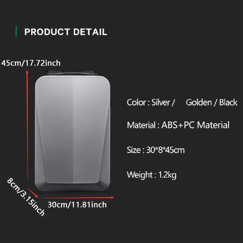 Liam | Men's Ultra-thin Hard Case Business Travel Laptop Anti-theft Backpack