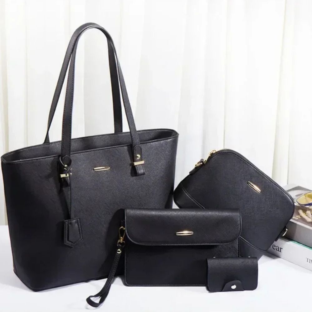 Aria | 4-Piece Women's Classic PU Leather Crossbody Handbag Set
