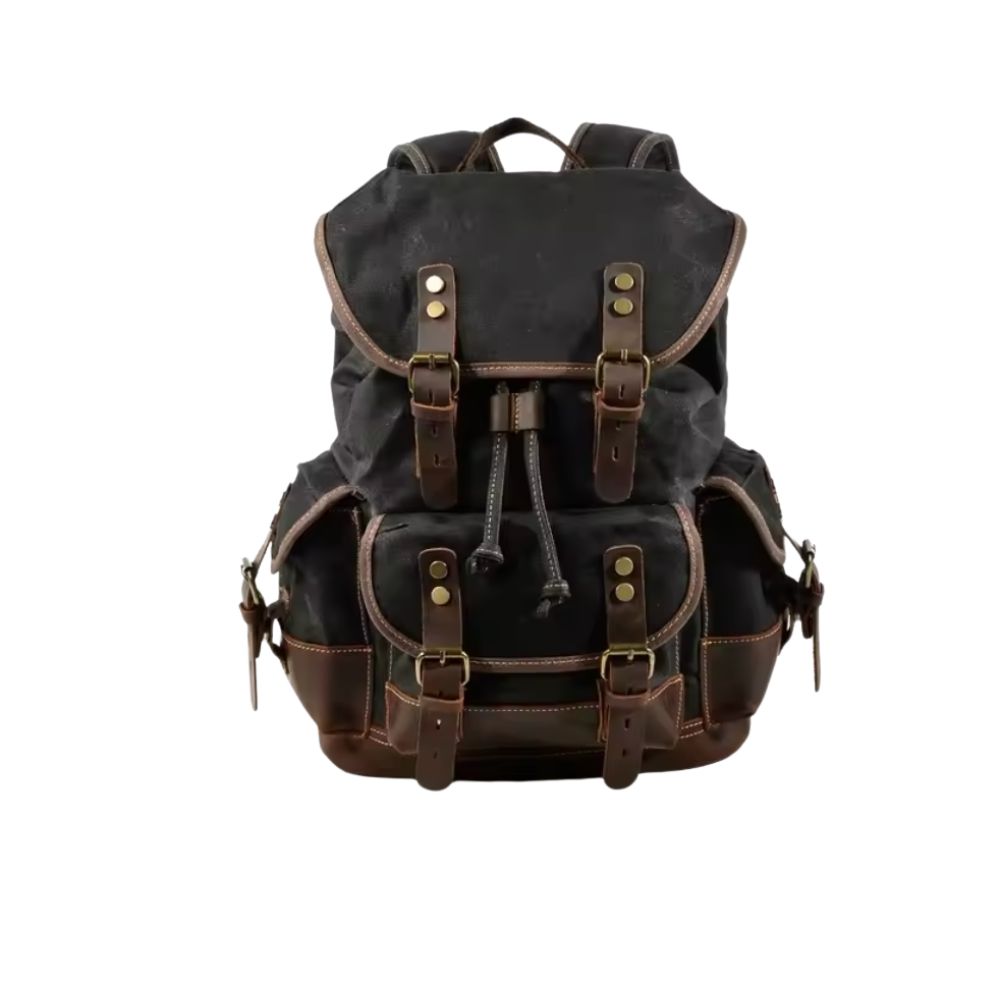 Oliver | Vintage Waxed Canvas Travel Backpack – Waterproof & Durable