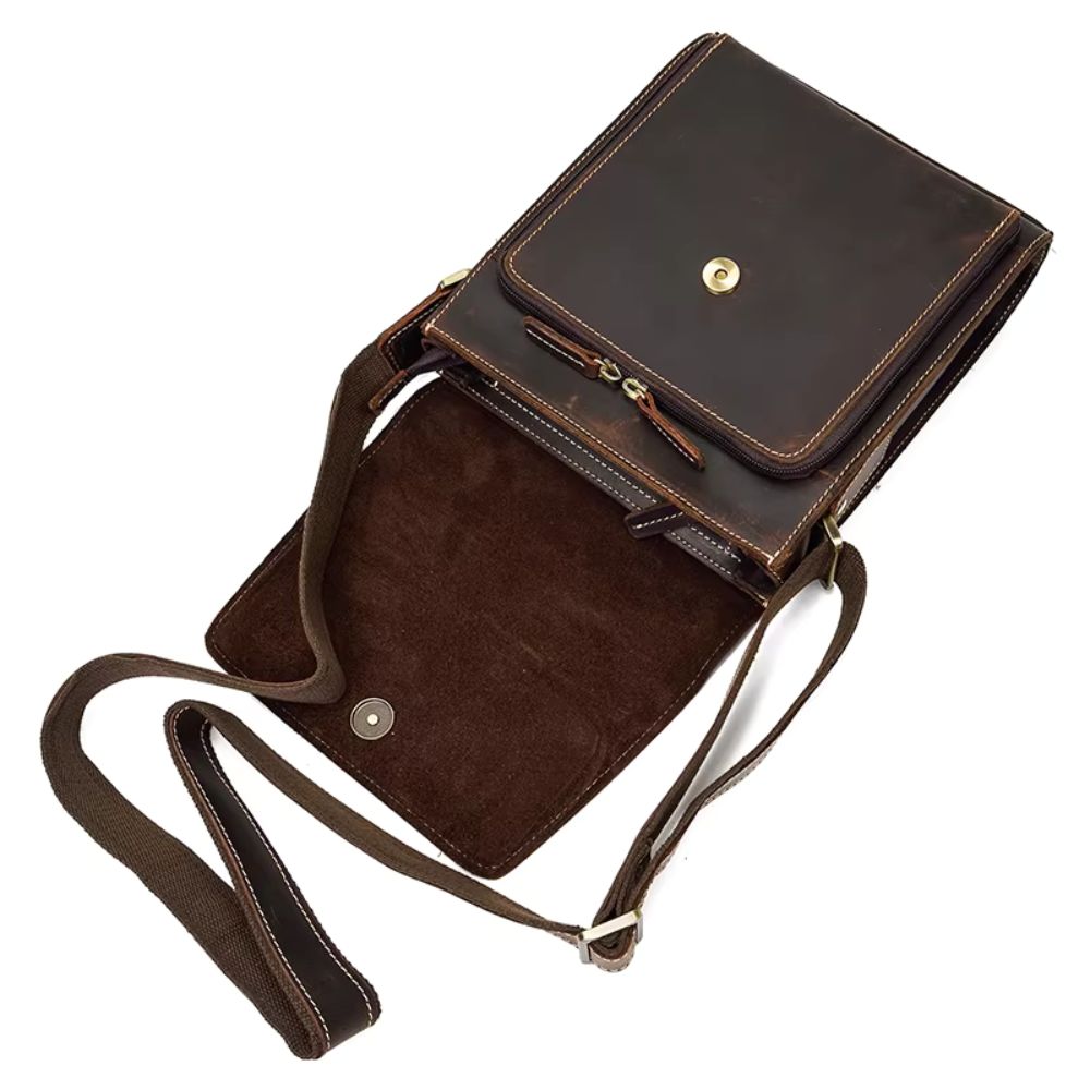 Henry | Men's Vintage Leather Small Satchel Crossbody Bag
