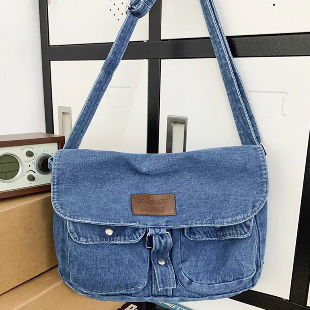 Abby | Women's Spacious Multi-pocket Trendy Denim Crossbody Messenger Bag