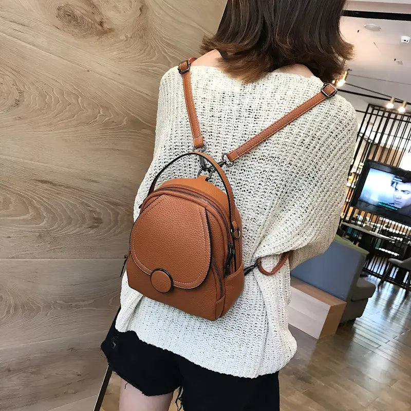 Ava | Women's Mini Flap Leather Crossbody Sling Handbag Backpack with Top Handle
