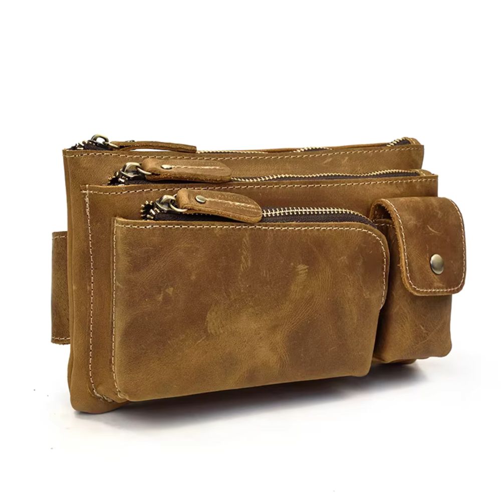 Blake | Men's Vintage Leather Crossbody Bum Bag
