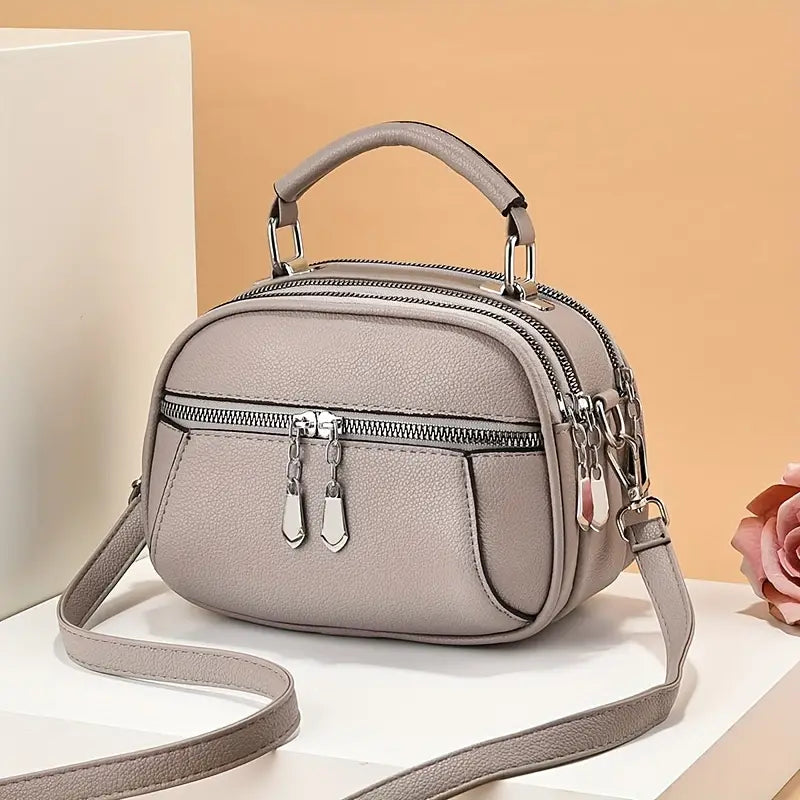 Emma | Women's Small Compact Multi-Zip Crossbody Handbag