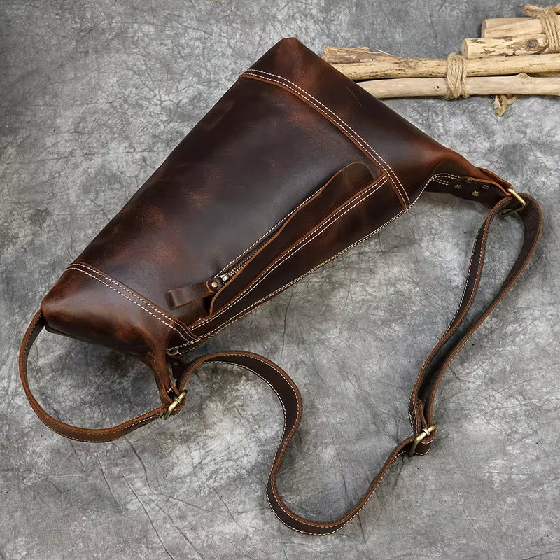 Liam | Men's Retro Crazy Horse Leather Crossbody Sling Travel Bag