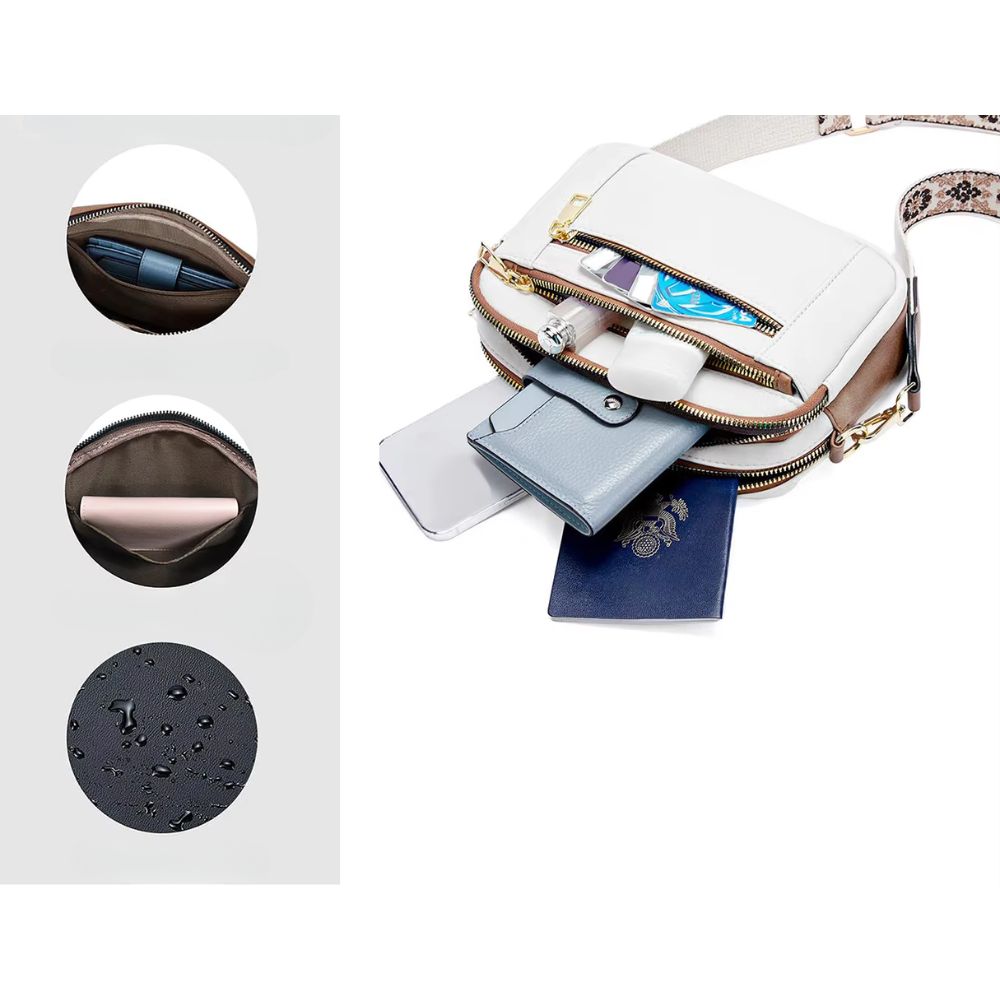 Lena | Quilted Vegan Women's  Leather Travel Crossbody Bag