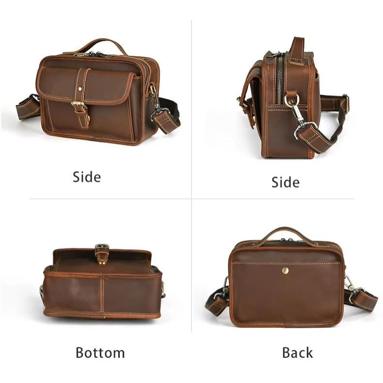 Henry | Men's Retro Leather Small Crossbody Messenger Handbag