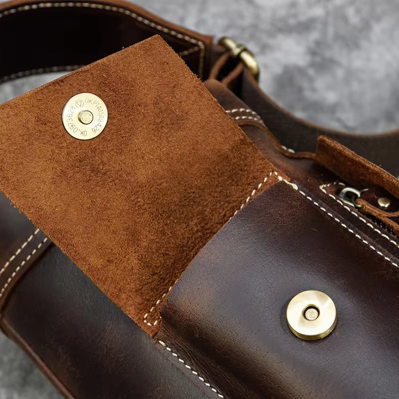 Liam | Men's Retro Crazy Horse Leather Crossbody Sling Travel Bag