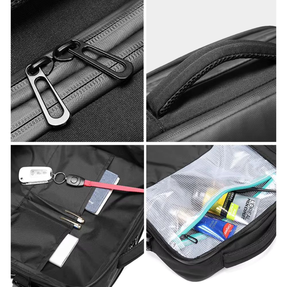 Men's Air Compression Expandable Laptop Travel Backpack with USB Charging