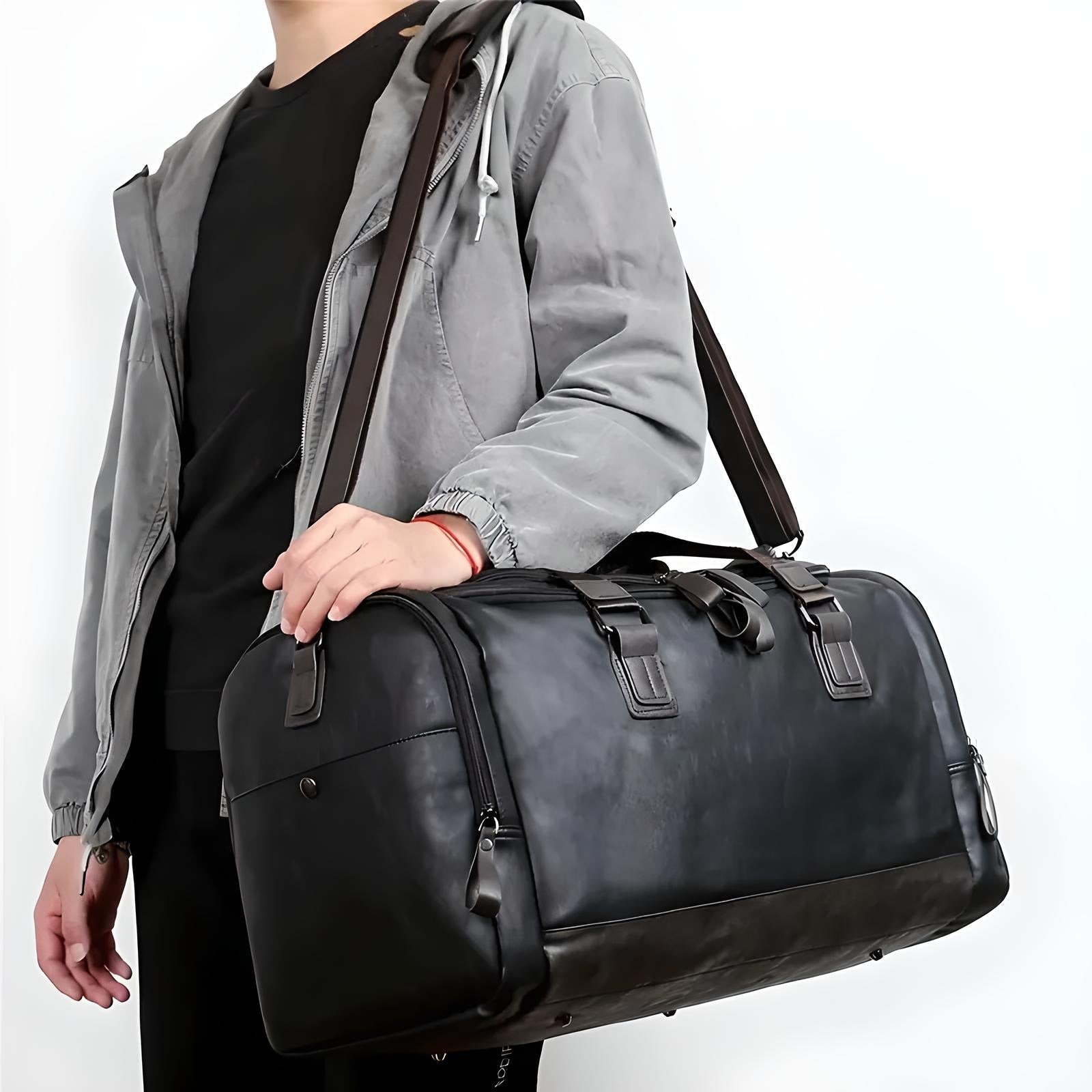 Classy Mens Leather Duffle Bag