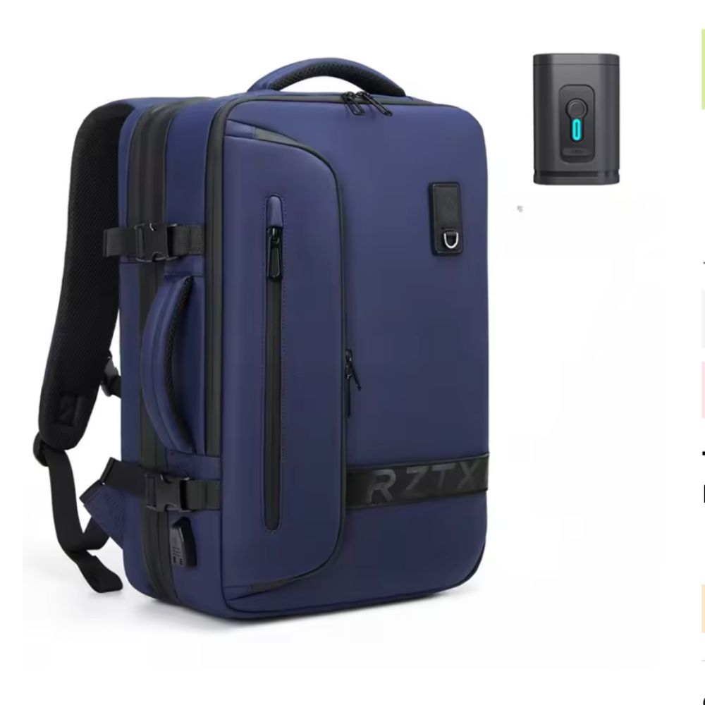 Men's Air Compression Expandable Laptop Travel Backpack with USB Charging