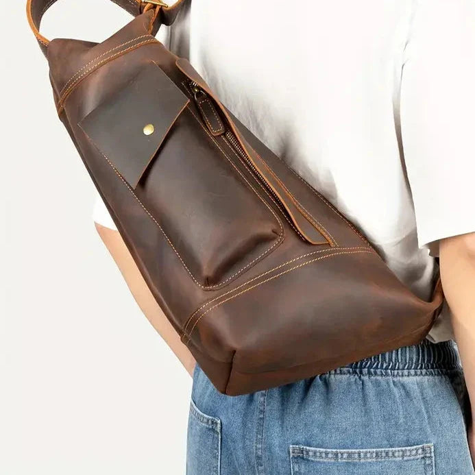 Liam | Men's Retro Crazy Horse Leather Crossbody Sling Travel Bag