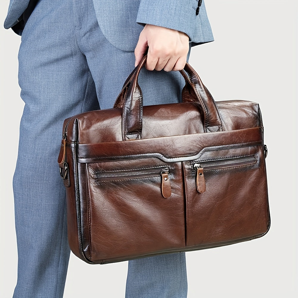Men's Casual Leather Laptop Bag
