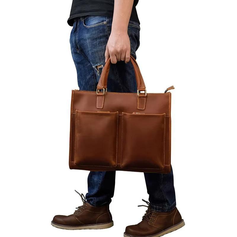 Men's Vintage Leather Travel Crossbody Messenger Handbag