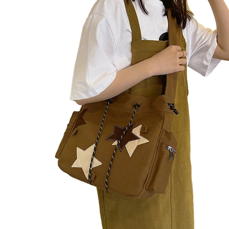 Luna | Women's Star Canvas Crossbody Messenger Bag