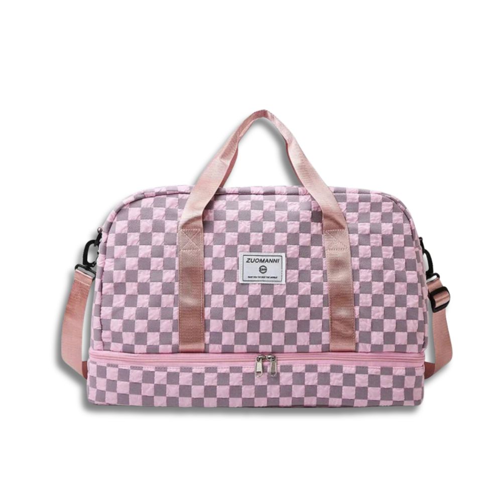 Maya | Checkerboard Pattern Large Capacity Weekender Duffle Bag