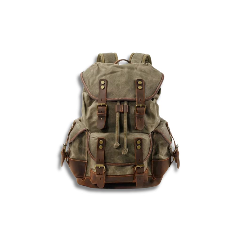 Oliver | Vintage Waxed Canvas Travel Backpack – Waterproof & Durable