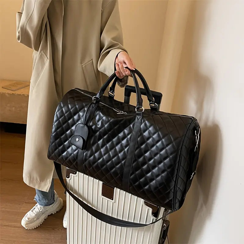 Chloe | Elegant Quilted Overnight Garment Travel Duffle Bag