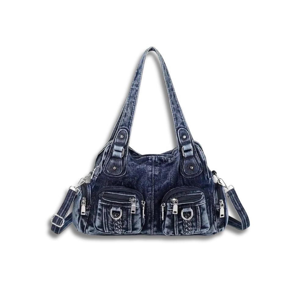 Sage | Women's Vintage Washed Denim Crossbody Messenger Bag