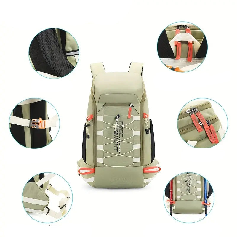 Max | 40L Large Waterproof Hiking Travel Rucksack Laptop Backpack