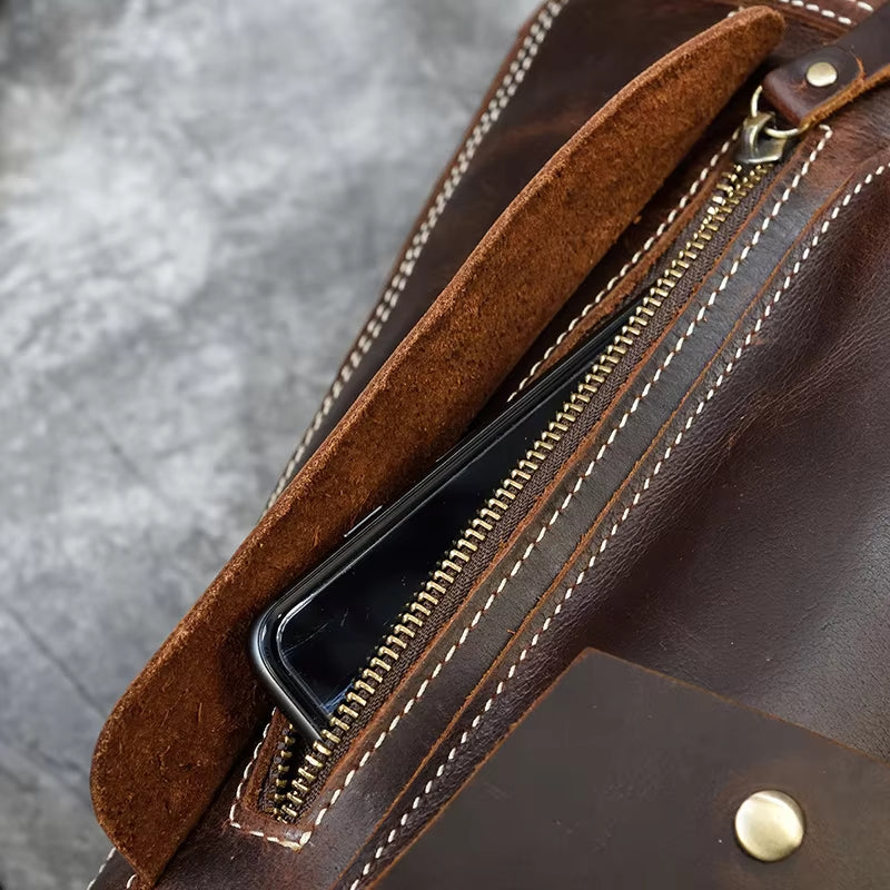 Liam | Men's Retro Crazy Horse Leather Crossbody Sling Travel Bag