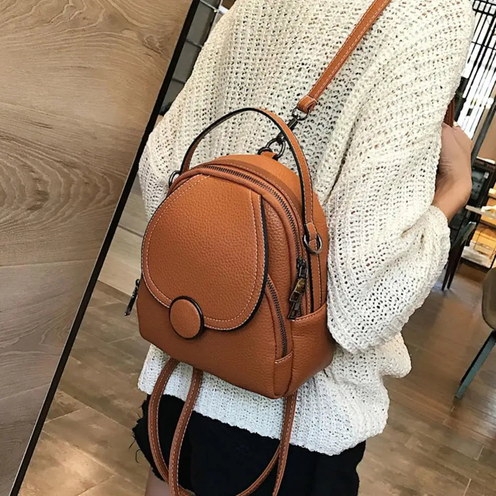 Ava | Women's Mini Flap Leather Crossbody Sling Handbag Backpack with Top Handle